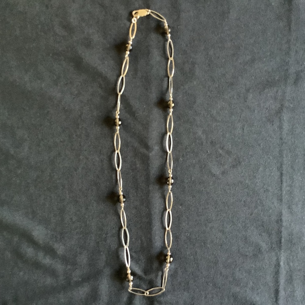 Sterling and Faceted Bead Necklace